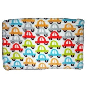 Baby Essentials Boy CAR Fleece Security Blanket Lovey White SOFT Vehicles Plush